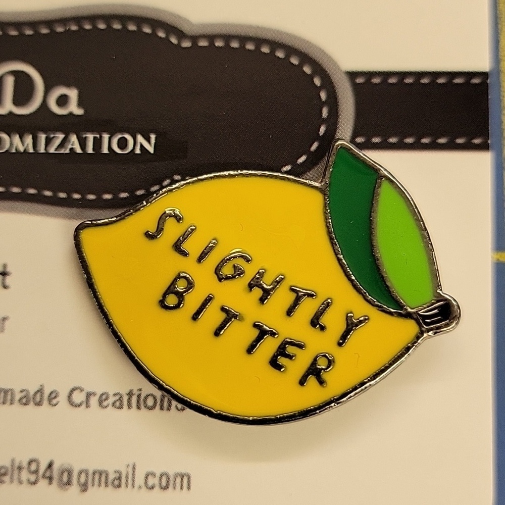 Slightly Bitter Lemon 1" Tack Pin Food